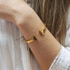 Marvel Silver 9K Gold T-Shape Open Kada for Girls