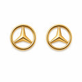 Marvel Silver 9K Gold three-point star circle stud earrings for boys featuring a modern geometric circular design.