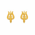 Marvel Silver 9K Gold Trishul stud earrings for boys featuring a detailed Trident-inspired design for everyday and festive wear.