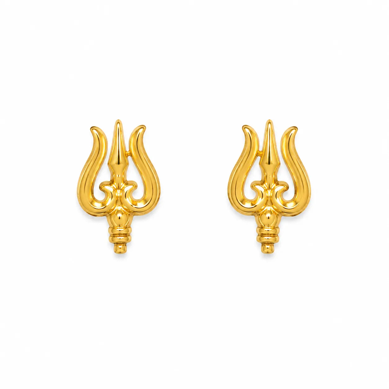 Marvel Silver 9K Gold Trishul stud earrings for boys featuring a detailed Trident-inspired design for everyday and festive wear.