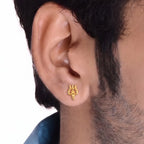 Marvel Silver 9K Gold Trishul stud earrings for boys featuring a detailed Trident-inspired design for everyday and festive wear.