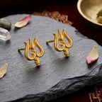 Marvel Silver 9K Gold Trishul stud earrings for boys featuring a detailed Trident-inspired design for everyday and festive wear.
