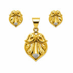 Marvel Silver 9K Gold Tulip Necklace Set with Matching Earrings for Women and Girls, Elegant Floral Design, Chain Not Included