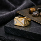 Marvel Silver 9K Gold Two-Tone Arrow Signet Ring for Boys and Men