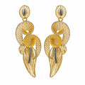 9K gold two-tone designer long drop earrings for girls by Marvel Silver