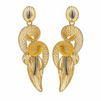9K gold two-tone designer long drop earrings for girls by Marvel Silver