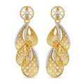 9K gold two-tone floral drop earrings for girls by Marvel Silver