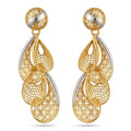 9K gold two-tone floral filigree drop earrings for girls by Marvel Silver