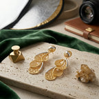 9K gold two-tone floral filigree drop earrings for girls by Marvel Silver