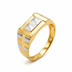 Marvel Silver 9K Gold Two-Tone Geometric Rectangular Ring for Boys and Men
