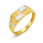 Marvel Silver 9K Gold Two-Tone Geometric Ring for Boys and Men