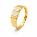 Marvel Silver 9K Gold Two-Tone Geometric Ring for Boys and Men