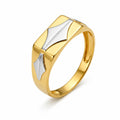 Marvel Silver 9K Gold Two-Tone Geometric Ring for Boys and Men
