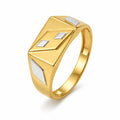 Marvel Silver 9K Gold Two-Tone Geometric Rectangular Ring for Boys and Men