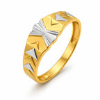 Marvel Silver 9K Gold Two-Tone Geometric Starburst Ring for Boys and Men