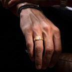 Marvel Silver 9K Gold Two-Tone Geometric Starburst Ring for Boys and Men