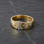 Marvel Silver 9K Gold Two-Tone Geometric Starburst Ring for Boys and Men