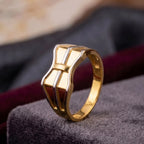 Marvel Silver 9K Gold Two-Tone Modern Textured Ring for Boys and Men
