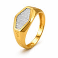 Marvel Silver 9K Gold Two-Tone Textured Signet Ring for Boys and Men