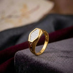 Marvel Silver 9K Gold Two-Tone Textured Signet Ring for Boys and Men