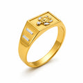 Marvel Silver 9K Gold Two-Tone Turtle Signet Ring for Boys and Men