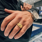 Marvel Silver 9K Gold Two-Tone Turtle Signet Ring for Boys and Men