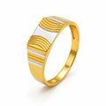 Marvel Silver 9K Gold Two-Tone Wave Design Ring for Boys and Men