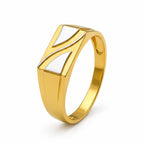 Marvel Silver 9K Gold Two-Tone Wave Signet Ring for Boys and Men