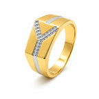 Marvel Silver 9K Gold Two-Tone Y Design Ring for Boys and Men