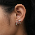 Marvel Silver Abstract Silver Sculptural Stud Earrings for Women with Modern Minimalist Design