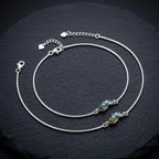 Marvel Silver adjustable silver anklet for women with colorful peacock design and extension chain