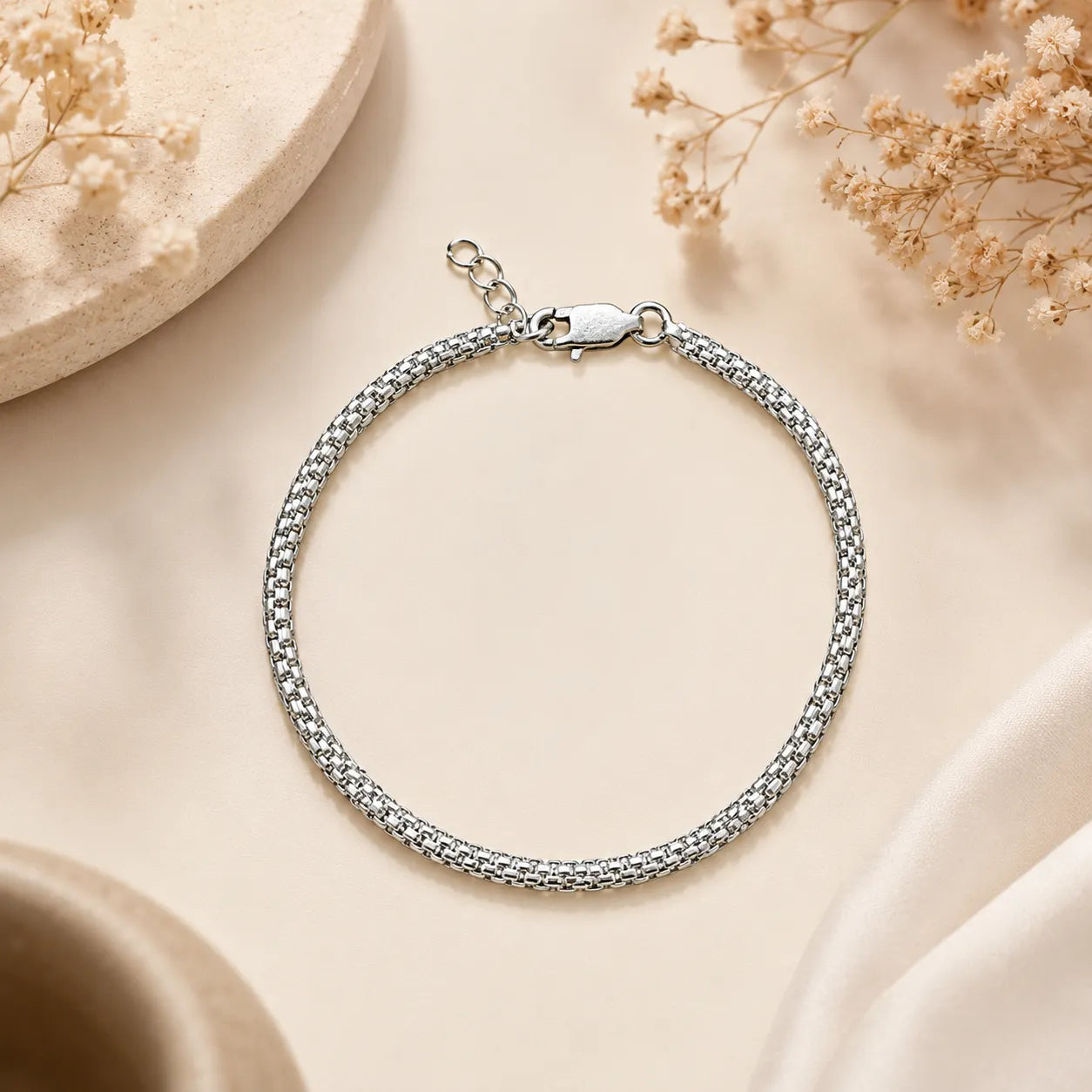 Marvel Silver adjustable double chain silver bracelet for men and women with lobster clasp and extension chain