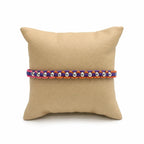 Marvel Silver 925 sterling silver beaded adjustable macrame bracelet with multicolor thread and polished silver beads for men and women.