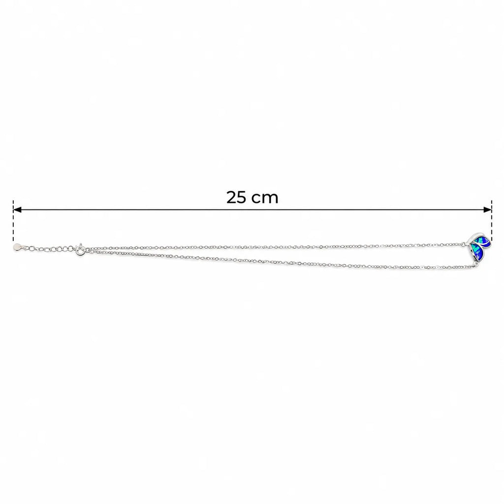 Marvel Silver Aqua Blue Butterfly Silver Chain Pendant for Girls and Women