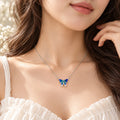 Marvel Silver Aqua Dream Butterfly Silver Chain Pendant for Girls and Women