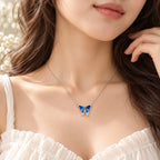 Marvel Silver Aqua Dream Butterfly Silver Chain Pendant for Girls and Women