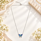 Marvel Silver Aqua Dream Butterfly Silver Chain Pendant for Girls and Women