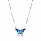 Marvel Silver Aqua Dream Butterfly Silver Chain Pendant for Girls and Women