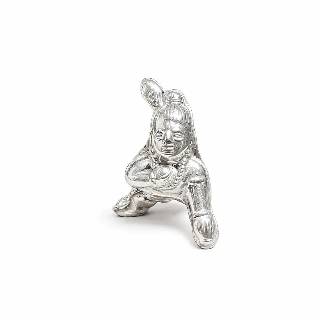 Silver Krishna Idol Bal Gopal Murti for Home Pooja and Gifting – Marvel Silver