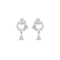 Elegant Butterfly Pearl CZ Silver Finish Drop Earrings for Women by Marvel Silver