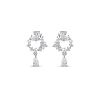 Elegant Butterfly Pearl CZ Silver Finish Drop Earrings for Women by Marvel Silver