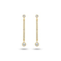 Elegant Gold Finish CZ Bar Drop Earrings for Women by Marvel Silver