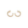 Gold Finish CZ Ear Cuff Hoop Earrings for Women by Marvel Silver