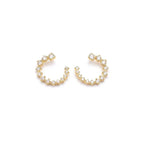 Gold Finish CZ Ear Cuff Hoop Earrings for Women by Marvel Silver