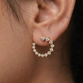 Gold Finish CZ Ear Cuff Hoop Earrings for Women by Marvel Silver
