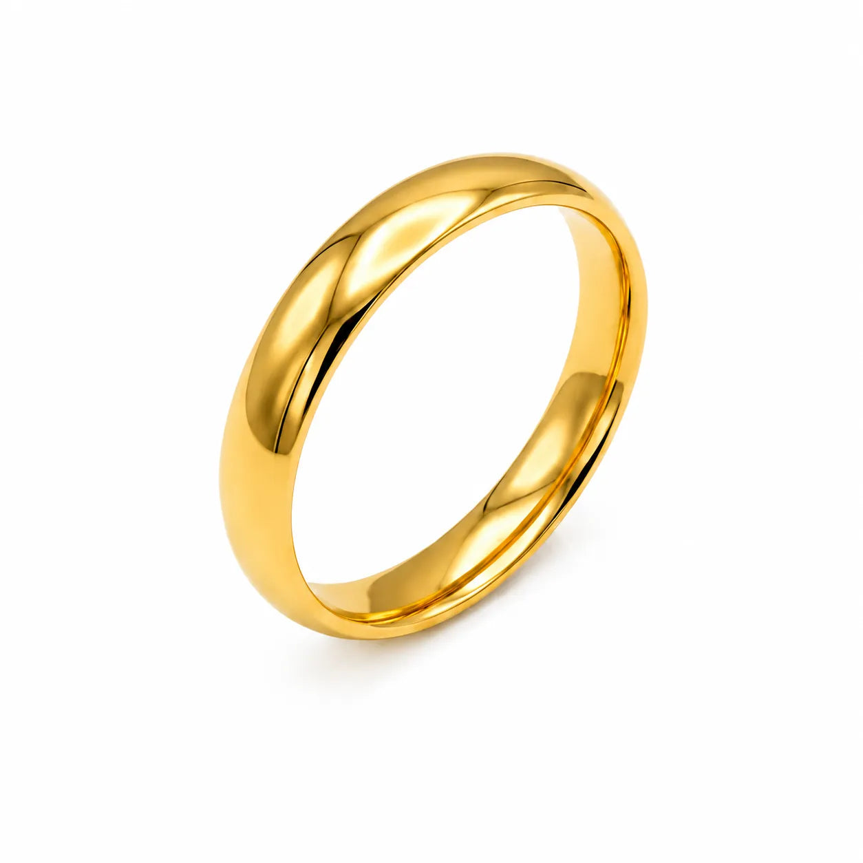 Marvel Silver classic gold-plated band ring for women and girls featuring a smooth polished finish with a minimalist and elegant design for everyday wear.