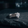 Marvel Silver Crown Halo Heart Crystal Silver Ring for Girls and Women Featuring a Sparkling Heart-Shaped Centre Stone, Crown-Inspired Crystal Halo and Rectangular Stone-Studded Silver Band