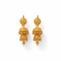 Double layer imitation gold polish traditional jhumka earrings for women by Marvel Silver