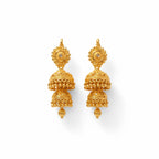 Double layer imitation gold polish traditional jhumka earrings for women by Marvel Silver