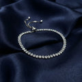 Marvel Silver Elegant Crystal Tennis Adjustable Silver Bracelet for Girls and Women with Sparkling Stones and Sliding Ball Closure